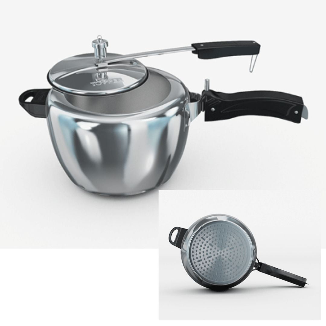 3L Aluminium Induction  Pressure Cooker Topper